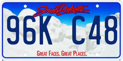SD license plate 96KC48