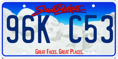 SD license plate 96KC53