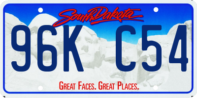 SD license plate 96KC54