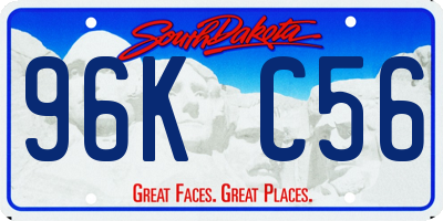 SD license plate 96KC56
