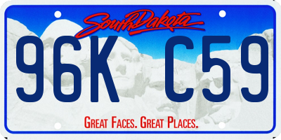 SD license plate 96KC59