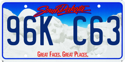 SD license plate 96KC63