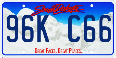 SD license plate 96KC66