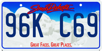 SD license plate 96KC69