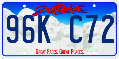 SD license plate 96KC72