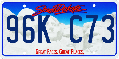 SD license plate 96KC73