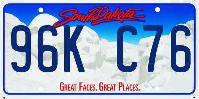 SD license plate 96KC76