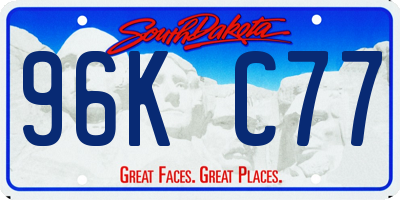 SD license plate 96KC77