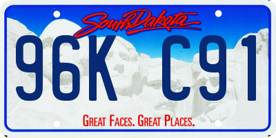 SD license plate 96KC91