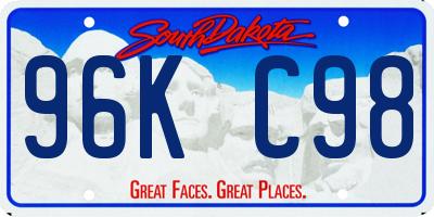 SD license plate 96KC98