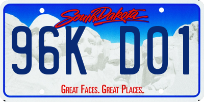 SD license plate 96KD01