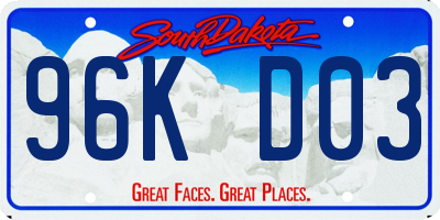 SD license plate 96KD03