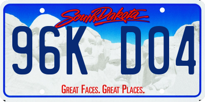 SD license plate 96KD04