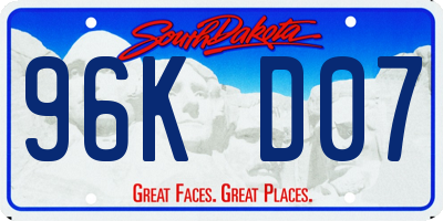 SD license plate 96KD07