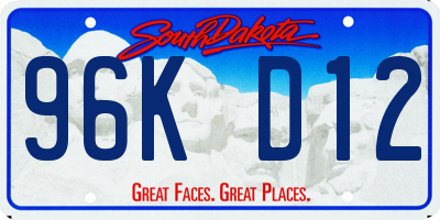 SD license plate 96KD12