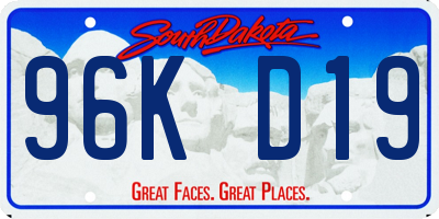 SD license plate 96KD19