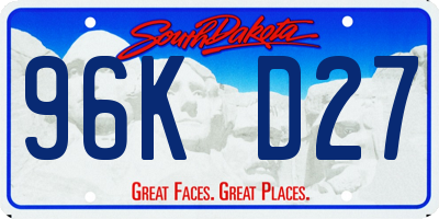 SD license plate 96KD27