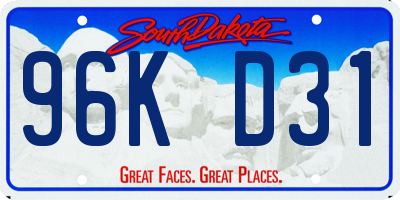 SD license plate 96KD31