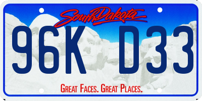 SD license plate 96KD33