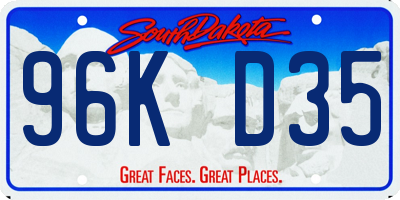 SD license plate 96KD35