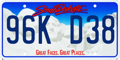 SD license plate 96KD38