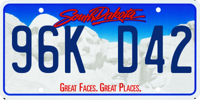 SD license plate 96KD42