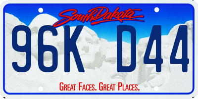 SD license plate 96KD44