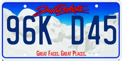 SD license plate 96KD45