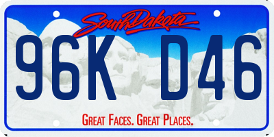 SD license plate 96KD46