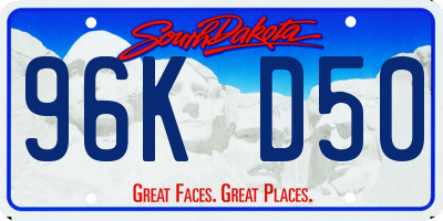 SD license plate 96KD50