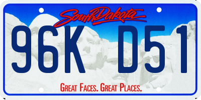 SD license plate 96KD51