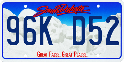 SD license plate 96KD52