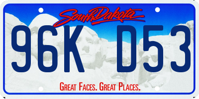 SD license plate 96KD53