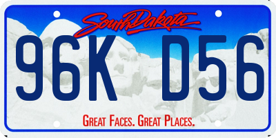 SD license plate 96KD56