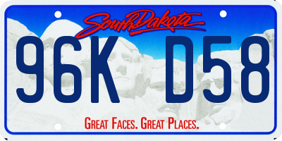 SD license plate 96KD58