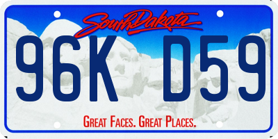 SD license plate 96KD59