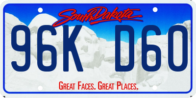 SD license plate 96KD60