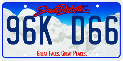 SD license plate 96KD66