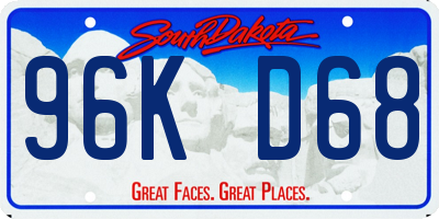 SD license plate 96KD68