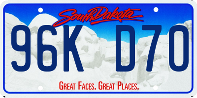 SD license plate 96KD70