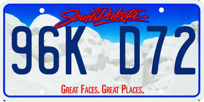 SD license plate 96KD72