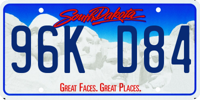 SD license plate 96KD84