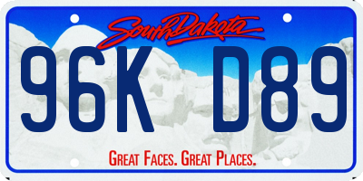 SD license plate 96KD89