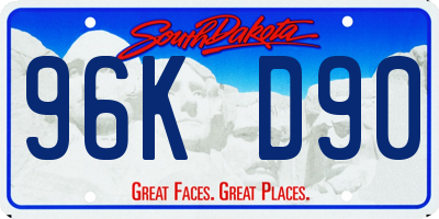 SD license plate 96KD90