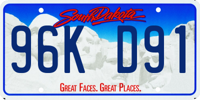 SD license plate 96KD91