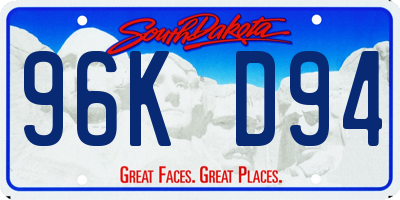 SD license plate 96KD94