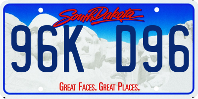 SD license plate 96KD96