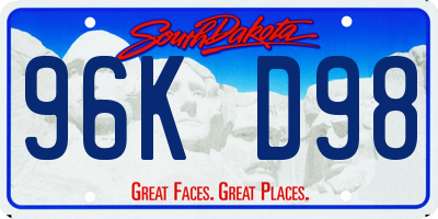SD license plate 96KD98