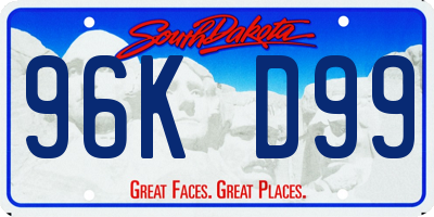 SD license plate 96KD99