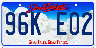 SD license plate 96KE02